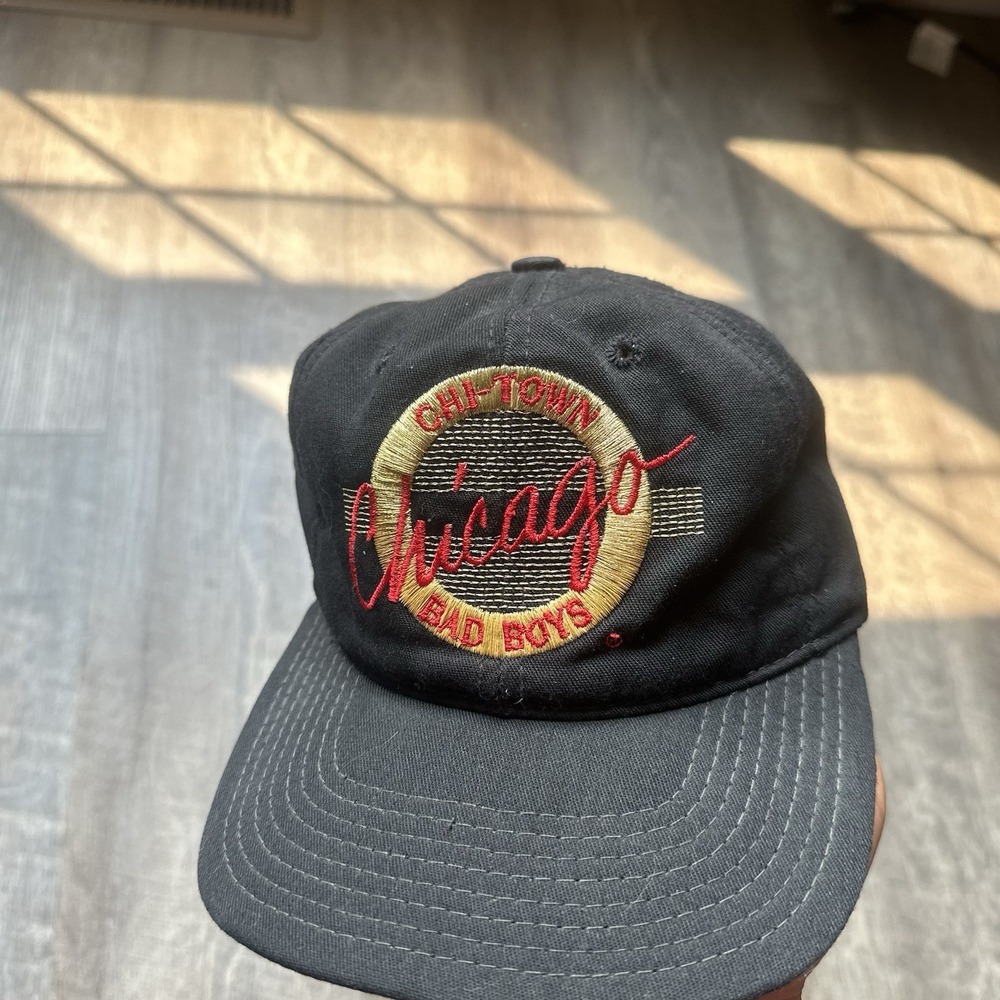 Vtg Chi Town Bad Boys Chicago 90s The Game Black Ball Cap Hat The Game